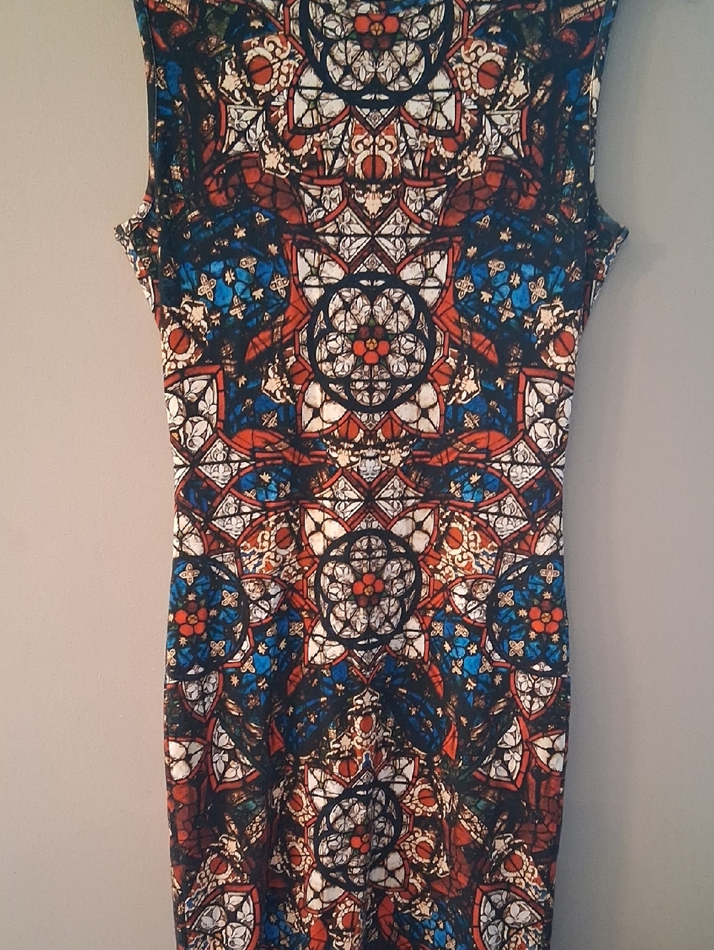 ALEXANDER MQUEEN Sleeveless Mosaic Print Sheath Dress - Multicolor EURO SIZE 44 - Picture 3 of 12